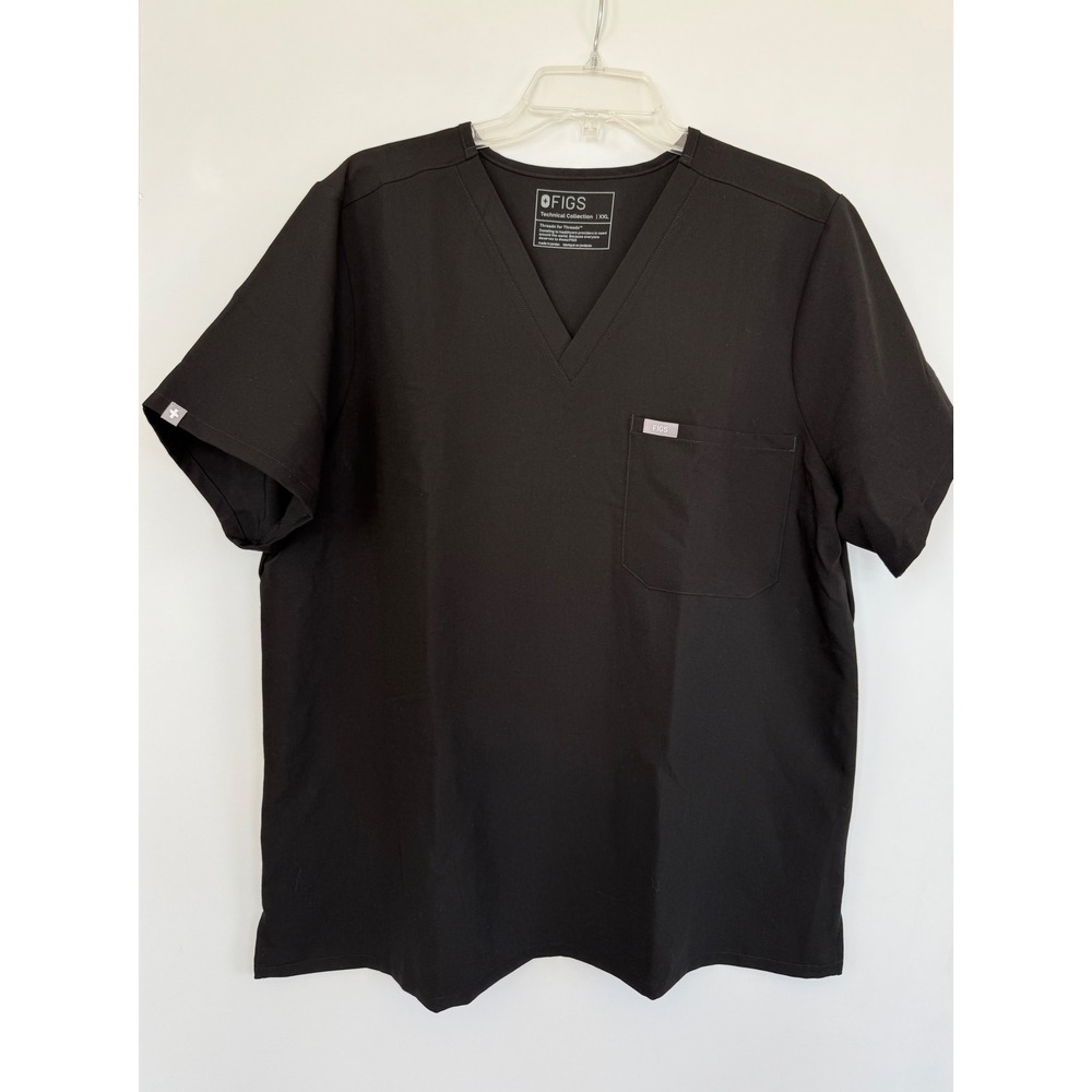 FIGS Catarina One-Pocket Scrub Top Black XXL Office Workwear Clinic Medical NEW
